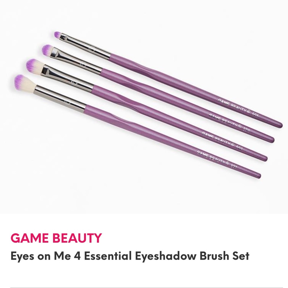 💜🆕💜 GAME BEAUTY Eyes on Me 4 Essential Eyeshadow Brush Set
